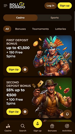 Мобильные акции казино Roll Dorado