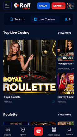 Мобильное приложение RollCasino с живыми дилерами