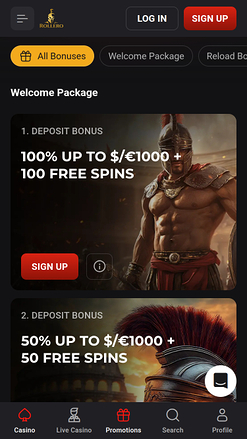 Rollero Casino Mobile Promotions