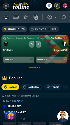 Rollino Casino Mobile Sports