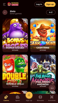 Jeux de croupier en direct du casino romain