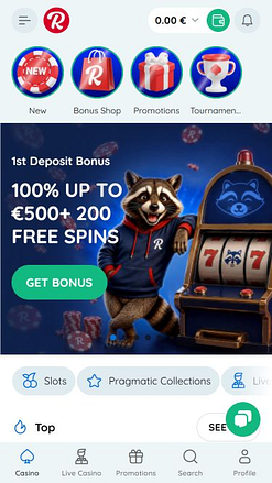 Мобильная версия сайта Rooli Casino
