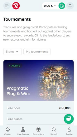 Мобильные турниры Rooli Casino