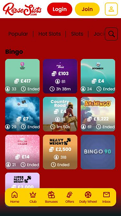Rose Slots Casino Mobile Bingo