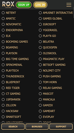 Sviluppatori di giochi per dispositivi mobili Rox Casino