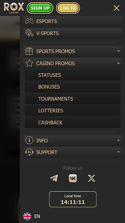 Promozioni per dispositivi mobili di Rox Casino