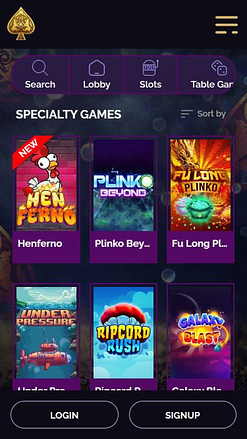 Royal Ace Casino Mobile Specialty Games
