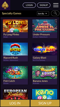 Royal Ace Casino Mobile Specialty Games