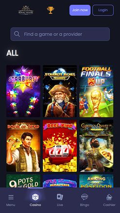 Giochi per dispositivi mobili del Royal House Casino