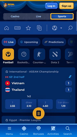Royal Spinia Casino Mobile Sports