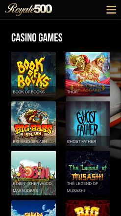 Jeux mobiles du casino Royale500