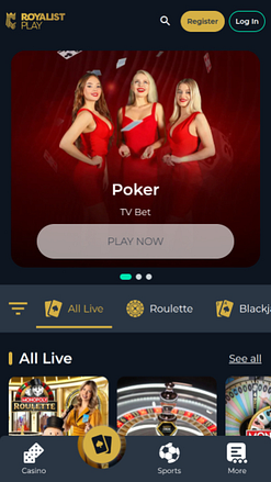 Royalist Play Casino con croupier dal vivo