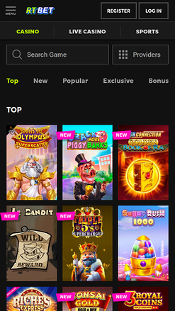 Jeux mobiles de casino RTbet