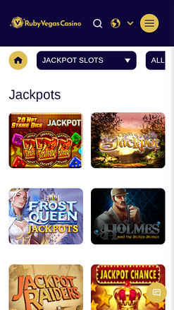 Jackpot mobile del casinò Ruby Vegas