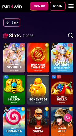 Giochi per cellulari del casinò Run4Win