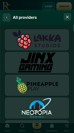 Desarrolladores de juegos móviles de RX Casino