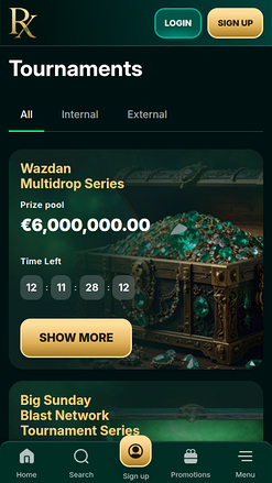 Torneos móviles de RX Casino