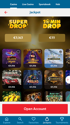 Jackpot mobile du casino Saga Kingdom