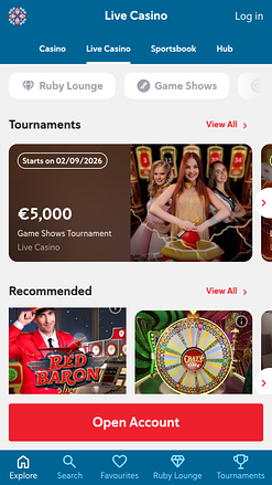 Casino mobile Saga Kingdom avec croupier en direct