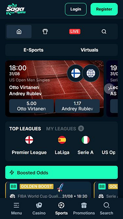 SagaSpins Casino Deportes Móviles
