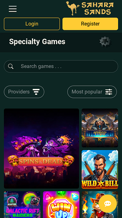 Juegos especiales para móviles del Casino Sahara Sands