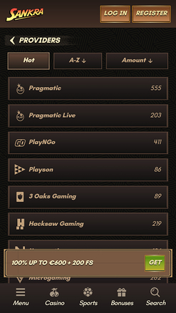 Développeurs de jeux de casino Sankra