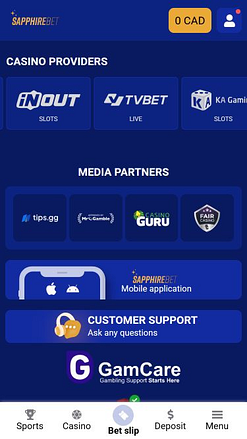 Desarrolladores de juegos móviles del casino SapphireBet