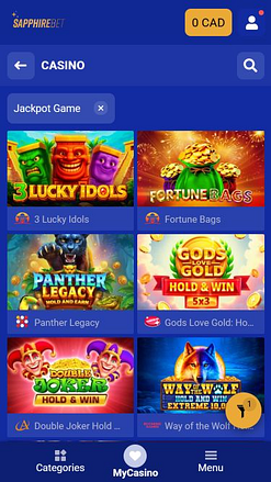 Bote móvil de SapphireBet Casino
