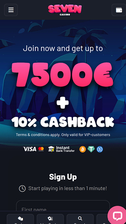Seven Casino Mobile Homepage