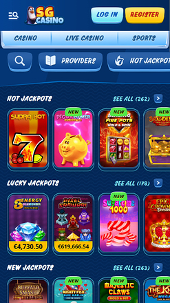 Jackpot mobile du casino SG