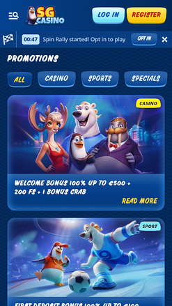 Promotions mobiles de SG Casino