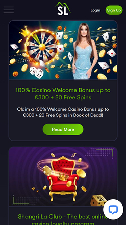 Promotions mobiles du casino Shangri La Live
