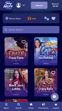 Shiny Wilds Casino Mobile Live-Dealer