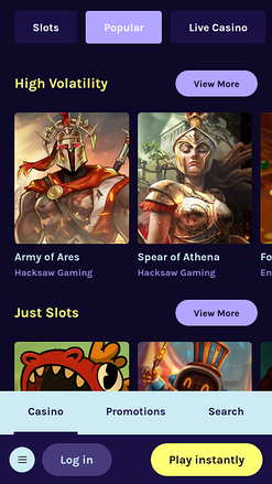 Giochi per cellulari di Shock Casino