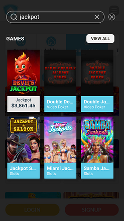 Jackpot mobile del casinò Silver Oak