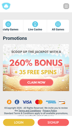 Promozioni per dispositivi mobili di Silver Oak Casino