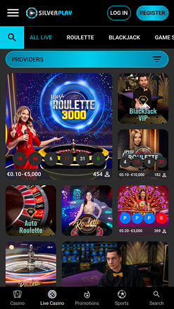 Crupier en vivo de SilverPlay Casino en móvil