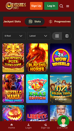 Jeux mobiles du casino Silversands