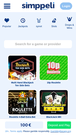 Giochi da tavolo per dispositivi mobili Simppeli Casino