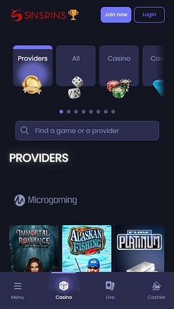 Développeurs du jeu mobile Sin Spins Casino