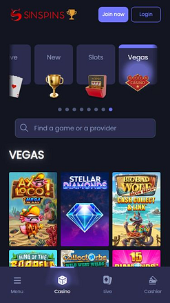 Jeux mobiles de casino Sin Spins Vegas