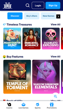 Sky Hills Casino Mobile-Spiele