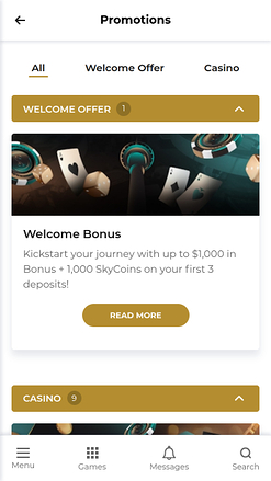 SkyCity Casino Mobile-Aktionen