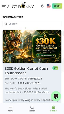 Torneos móviles de Slot Bunny Casino