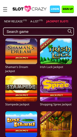 Jackpot móvil de Slot Crazy Casino