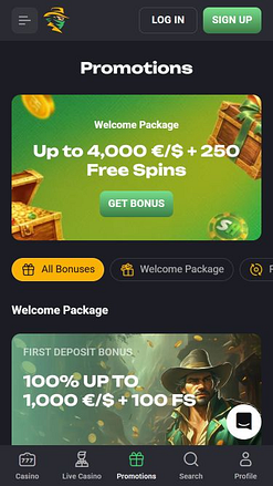 Promotions mobiles du casino Slot Hunter