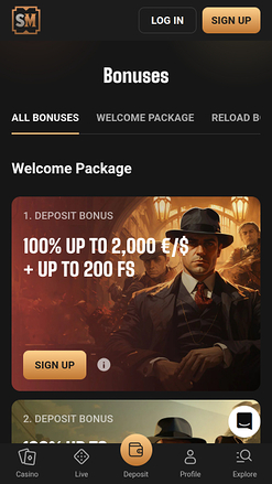 Promotions mobiles de SlotMafia Casino