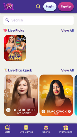 Live dealer mobile di Slot Monster Casino