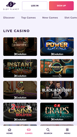 Slot Planet Casino Mobile Live Dealer