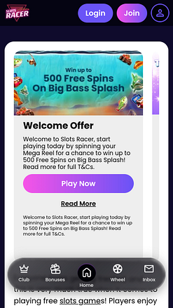 Slots Racer Casino Mobile-Aktionen